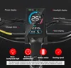 Close-up of an electric bike's handlebar display with feature callouts. Produktbild-Vorschau