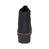 A back view of a black ankle boot with a thick platform sole. Produktbild-Vorschau