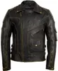Retro Motorrad Lederjacke mit Protektoren und eingenähtes Produktbild-Vorschau 3