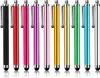 A collection of ten colorful stylus pens lined up against a white background. Produktbild-Vorschau