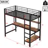MODFU Lit Mezzanine Ado Métal 90x200 cm - Avec Bureau de Voir les images du produit 4