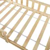 Close-up view of a wooden bed frame with slats. Anteprima dell’immagine prodotto
