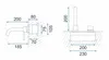 Technical drawings with dimensions of a faucet. Anteprima dell’immagine prodotto