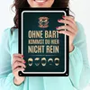 Metallschild XL mit Barber-Shop Motiv und Spruch: Ohne Bart Produktbild-Vorschau 3