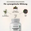 Marketing image showing the ingredients and dosage of a dietary supplement. Produktbild-Vorschau
