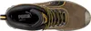 Top-down view of a brown Puma safety boot with yellow laces and accents. Produktbild-Vorschau