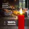 Stabkerzen LED mit Timer ROT 4 Stück ROT indoor - 6 Stunden Produktbild-Vorschau 3