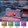 Couchtisch mit 4 Hockern& LED,  Verwandlungs Esstisch, Produktbild-Vorschau 6