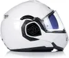 A white motorcycle helmet shown from the side. Voir les images du produit