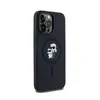 A black iPhone case with a Karl Lagerfeld and Choupette graphic is shown against a white background. Produktbild-Vorschau