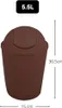 A brown trash can with a flip lid, shown with dimensions indicated. Produktbild-Vorschau