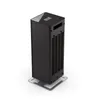 A black tower fan with a silver base is shown against a white background. Náhled obrázku produktu