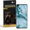 A product box for a screen protector is shown next to a smartphone with a screen protector applied. Produktbild-Vorschau
