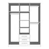 A diagram of an open wardrobe interior. Voir les images du produit