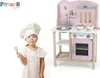 Viga Toys - VIGA PolarB Holzküche mit silbernem und rosa Produktbild-Vorschau 8