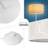 A collage of images showing different details of a floor lamp, including its base, switch, and lampshade. Produktbild-Vorschau