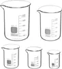 QWORK® Glas Becherglas Set 25ml-500ml, Abgestuftes Produktbild-Vorschau 2
