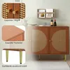 okwish Sideboard mit 3 Rattan verzierten Türen Kommode Produktbild-Vorschau 5