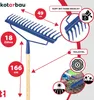 KOTARBAU® Zesílené kovové hrábě s dřevěnou násadou Zahradní Náhled obrázku produktu 5