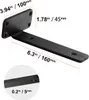 A black metal shelf bracket with dimensions indicated by text overlays. Anteprima dell’immagine prodotto