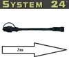 A black cable with connectors on both ends, with a white arrow pointing to the right indicating the length. Produktbild-Vorschau