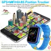 A smartwatch is shown next to a smartphone displaying a map with locations marked, illustrating the GPS tracking feature. Produktbild-Vorschau