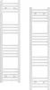 Two white towel radiators are shown side-by-side against a white background. Náhled obrázku produktu