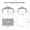 PURPLE LEAF Hardtop Pavillon 3.65x6m wasserdicht winterfest Produktbild-Vorschau 10
