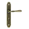 A door handle set with a long backplate, shown against a white background. Produktbild-Vorschau