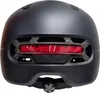 The back of a black bicycle helmet with a red LED light. Anteprima dell’immagine prodotto