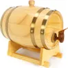 A wooden barrel with a spigot and stand, presented on a white background. Voir les images du produit