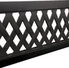 A close-up view of a black metal garden bench with a lattice design. Anteprima dell’immagine prodotto
