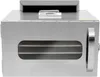 A stainless steel food dehydrator is shown from the front. Podgląd zdjęcia produktu
