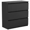 A black dresser with three drawers against a white background. Náhled obrázku produktu