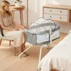 2 in 1 Beistellbett Baby mit Matratze,Faltbares Produktbild-Vorschau 1