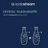 Marketing image for SodaStream Crystal glass carafes, showing two carafes with fill lines and a plus sign between them. Produktbild-Vorschau