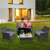 LZQ Balkon Möbel Set Rattan Lounge Set Anthrazit Polyrattan Produktbild-Vorschau 9