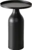 A black side table with a round top and a cylindrical base. Produktbild-Vorschau