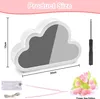 Product size and components shown with a cloud-shaped lamp. Produktbild-Vorschau