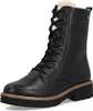 A black lace-up boot with a fur lining and a thick sole. Náhled obrázku produktu