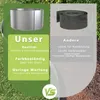 A comparison image showing two types of garden edging, one labeled 'Unser' (Our) and the other 'Andere' (Others), with bullet points highlighting the features and benefits of each. Produktbild-Vorschau