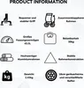 Product information graphic with icons and text detailing features of an item. Náhľad obrázku produktu