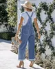 Damen Jeans Latzhose Locker Bequem Modisch Blau S Produktbild-Vorschau 2