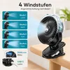 4 Stufen 2in1 Sprühventilator mit Klemme, 3000mAh Produktbild-Vorschau 5