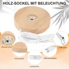 LED Sockel, 4 Stück Holz Quadrat/Rund LED Sockel für Produktbild-Vorschau 3