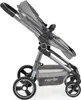 A side view of a gray stroller against a white background. Produktbild-Vorschau