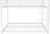 A white metal bunk bed with a ladder, shown against a white background. Voir les images du produit