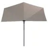 A rectangular umbrella is shown from a top-down perspective, with its pole extending downwards. Produktbild-Vorschau