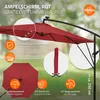 ML-Design Ampelschirm Ø300cm mit LED Solar Rot Alu Produktbild-Vorschau 2