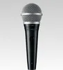 A studio shot of a black Shure microphone against a light gray background. Produktbild-Vorschau